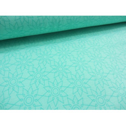 Jersey Kombistoff Blumen Blüten türkis